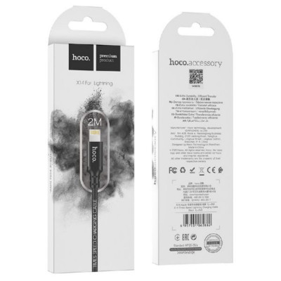 Кабель Lightning HOCO X14 Times 2м, TPE, Black