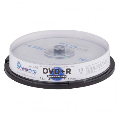 Диск DVD+R SmartBuy 4,7Gb 16x CB-10