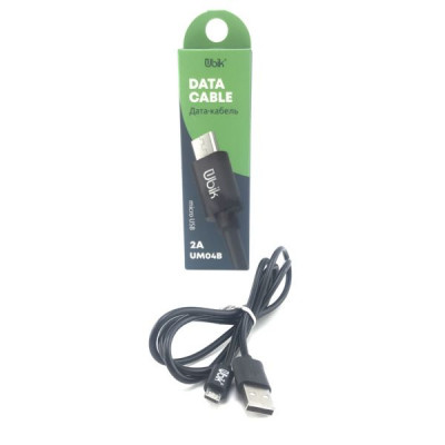 Кабель Micro USB UBIK (UM04B) 1м, 2A, TPE, черный
