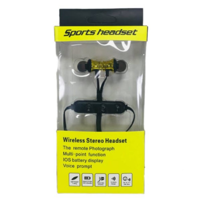 Гарнитура вакуумная Bluetooth SPORTS HEADSET M-5 V 4.2 золото