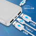 Внешний аккумулятор 5000 mAh Walker WB-305 белый, Li-Pol, USBх2. Вход microUSB,Type-C 2.1A. Выход USB1/USB2 2.4A.