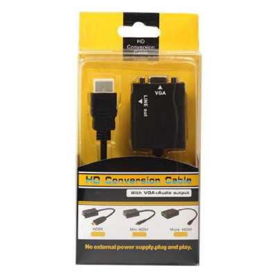 Переходник HDMI (M) - VGA (F) + jack 3,5 Орбита OT-AVW21 преобразует видео поток HDMI в VGA сигнал + 3.5 mm аудио. Разрешение изображения до 1920 x 1200 точек, совместимо с версией HDMI v.1.4. Выходное разрешение видео не ухудшается относительно входного.