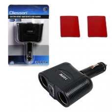 Разветвитель прикуривателя Olesson WF-1646 (2 выхода+USB) 100W