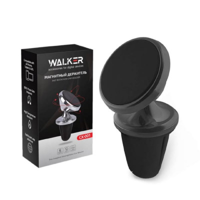 Держатель мобильного телефона магнитный Walker CX-001, черный, на дефлектор