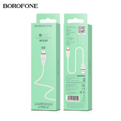 Кабель Lightning BOROFONE BX17 1м, 2,4A, ПВХ, White