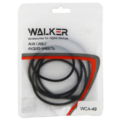 Кабель Аудио 3,5 Jack-3,5 Jack WALKER WCA-049 черный, 1м, 4pin, в блистере