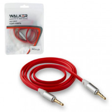 Кабель Аудио 3,5 Jack-3,5 Jack WALKER WCA-051 красный, 1м, плоский, в блистере