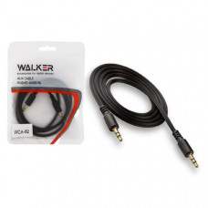 Кабель Аудио 3,5 Jack-3,5 Jack WALKER WCA-082 черный, 1м, рифленый, в блистере