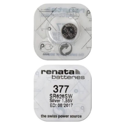 Батарейка RENATA R 377 SR626SW, коробка/10шт (Швейцария)