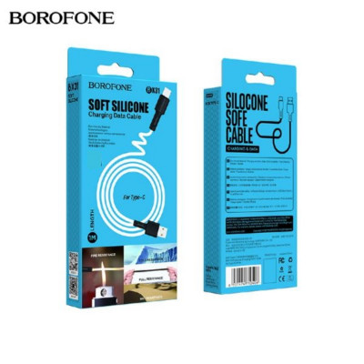 Кабель Type-C BOROFONE BX31 1м, 3A, силикон, White