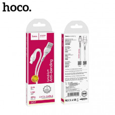Кабель Lightning HOCO X37 Cool 1м, 2,4А, ПВХ, White