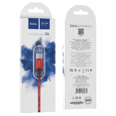 Кабель Type-C HOCO X14 1м, шнуровая оплетка, Red-Black