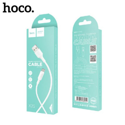 Кабель Type-C HOCO X25 1м, 3A, ПВХ, White