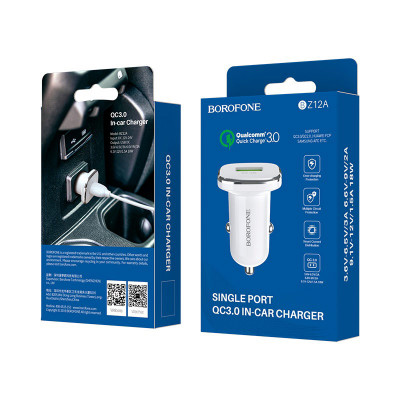 АЗУ-USB MicroUSB BOROFONE BZ12A 1м, QC3.0, White