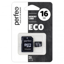 Карта памяти MicroSDHC 16Gb Perfeo Class 10 (с адаптером) economy series