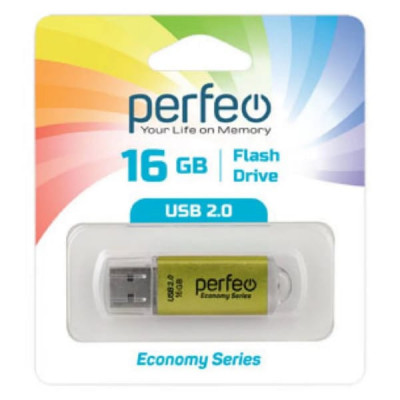 USB флеш-диск 16Gb Perfeo E01 Gold economy series