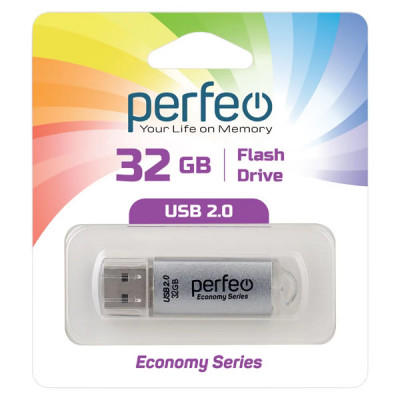 USB флеш-диск 32Gb Perfeo E01 Silver economy series