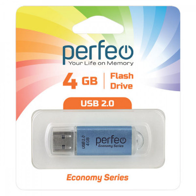 USB флеш-диск 4Gb Perfeo E01 Blue economy series
