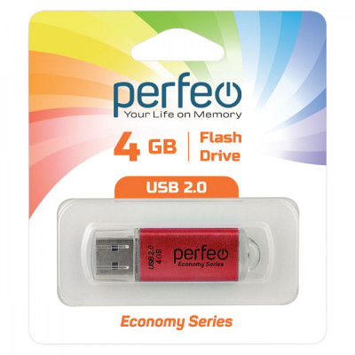 USB флеш-диск 4Gb Perfeo E01 Red economy series