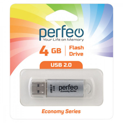USB флеш-диск 4Gb Perfeo E01 Silver economy series