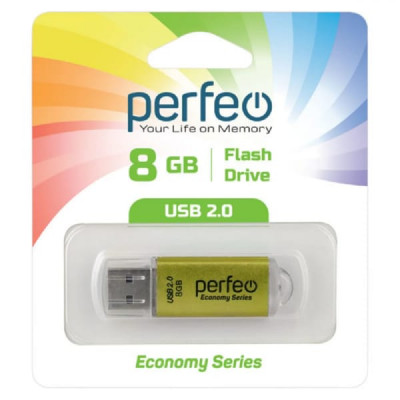 USB флеш-диск 8Gb Perfeo E01 Gold economy series