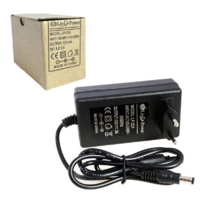 Блок питания Live-Power LP-224 12V 3A=3A, штекер 5,5x2,5, черный