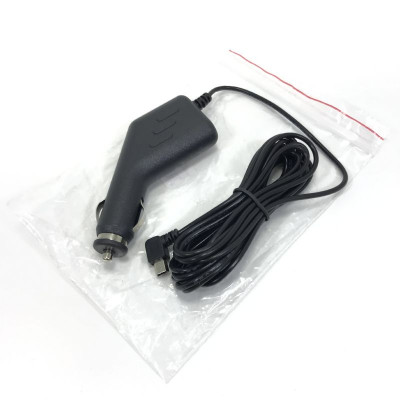 АЗУ для видеорегистратора MiniUSB, LB-15, угловой штекер. Вход: DC 12-24V. Выход: DC:5V/1A.
