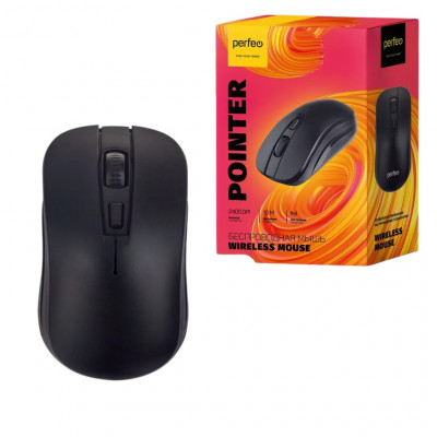 Мышь беспроводная Perfeo POINTER, 4 кн, DPI 800-2400, USB, черная. (PF-A4498)