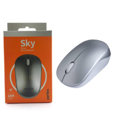 Мышь беспроводная Perfeo SKY, 3 кн, DPI 1200, USB, серебро