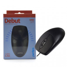 Мышь проводная Perfeo Debut PF-A4752, 3 кн, DPI 1000, USB,1,5м, Black