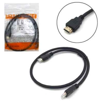 Кабель HDMI-HDMI 0,8м резиновый, в техпаке