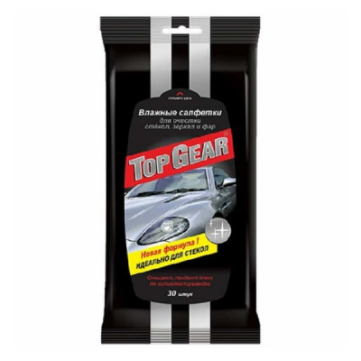 Салфетка влажная Top Gear для стекол, зеркал и фар (30шт)