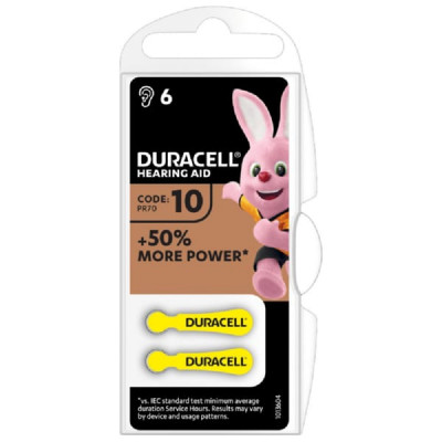 Батарейка DURACELL ZA10 6-BL (для слуховых аппаратов)