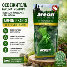 Освежитель (ароматизатор) подвесной мешочек с гранулами AREON PEARLS Северный Лес ABP15
