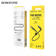 Кабель Micro USB BOROFONE BX32 0,25м, 2.4A, нейлон, Black