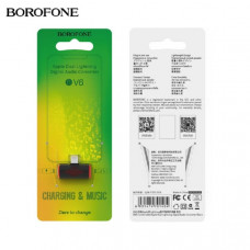 Аудио переходник Lightning(AM)+2 Lightning (AF) Borofone BV6, Black