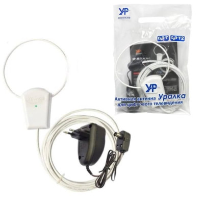 Антенна комнатная Уралка УР-3Б, длина кабеля 3м, блок питания +12V/220V