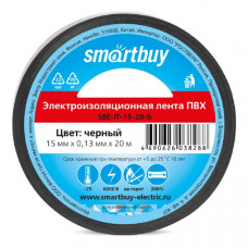 Изолента Smartbuy 0.13x15мм 20м черная (SBE-IT-15-20-b)/кратно 10шт