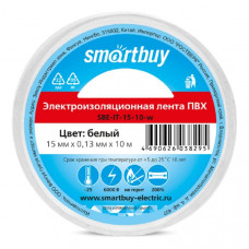 Изолента Smartbuy 0.13x15мм 10м белая (SBE-IT-15-10-w)/кратно 10шт