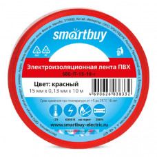 Изолента Smartbuy 0.13x15мм 10м красная (SBE-IT-15-10-r)/кратно 10шт