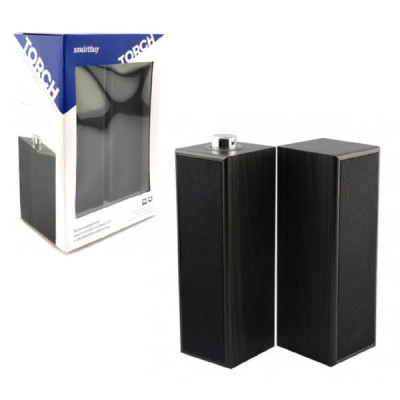 Активная колонка 2.0  SmartBuy Torch, чёрный, USB. Регулятор громкости. Диапазон частот: 80 Гц20 кГц. Мощность: 6 Вт. (1/16)