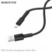 Кабель Micro USB BOROFONE BX31 1м, 2.4А, силикон, Black