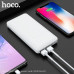 Внешний аккумулятор 10000 mAh HOCO J48, White Nimble, пластик, 2 USB выхода, LED, 2.0A