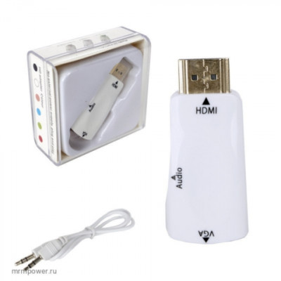 Переходник HDMI-M/VGA-F (H06)  White