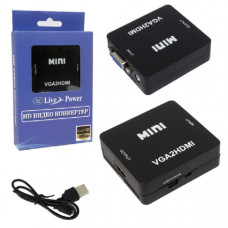 Переходник VGA/2HDMI 1080P, конвертер, Black