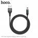 Кабель Lightning магнитный Hoco U76 1.2м, 2.4A, нейлон, Black
