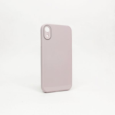 Чехол стеклянный iP XR Glass Pastel Pink