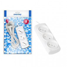 Удлинитель сетевой 3м 3 роз. Smartbuy (SBE-10-3-03-F) 6А/1,35кВт 
без заземления ШВВП 2х0,75