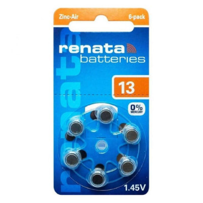 Батарейка Renata ZA13 (для слуховых аппаратов 1.45) BL-6 (60)