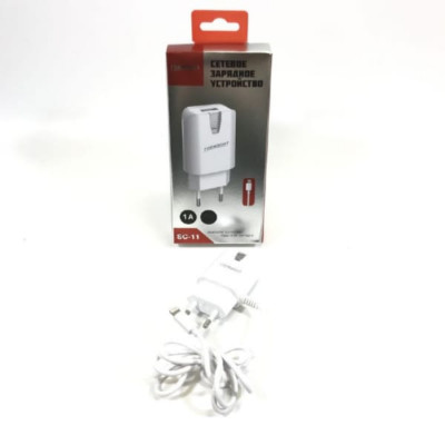 СЗУ Lightning + USB ГОРИЗОНТ SC-11 (1A) White. Сетевое зарядное устройство Lightning + выход USB. Выходная мощность: 15W, выходное напряжение: 5V